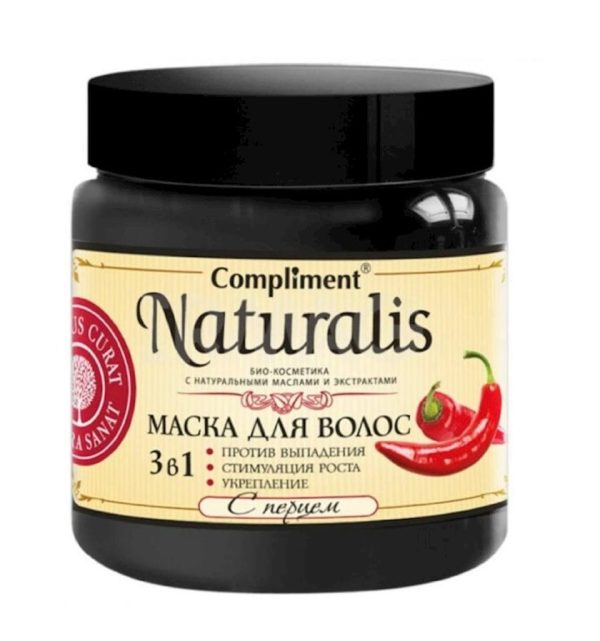 Saç üçün maska Compliment Naturalis 3-1-də bibər ilə 500 ml