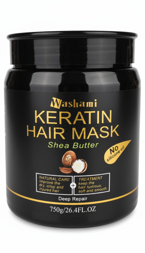 Saç maskası Washami Keratin Hair Mask Shea Butter, 750g