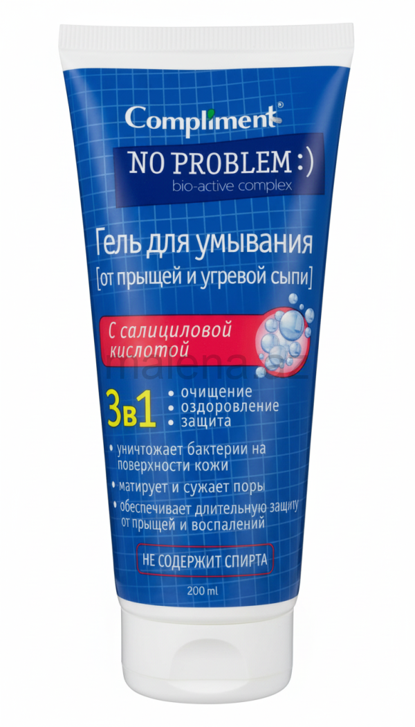 Üz üçün yuyunma geli Compliment NO PROBLEM :) bio-active complex, 200 ml
