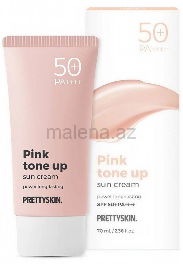 PRETTYSKIN Pink Tone Up Sun Cream SPF 50+ PA++++, uzunmüddətli, 70 ml