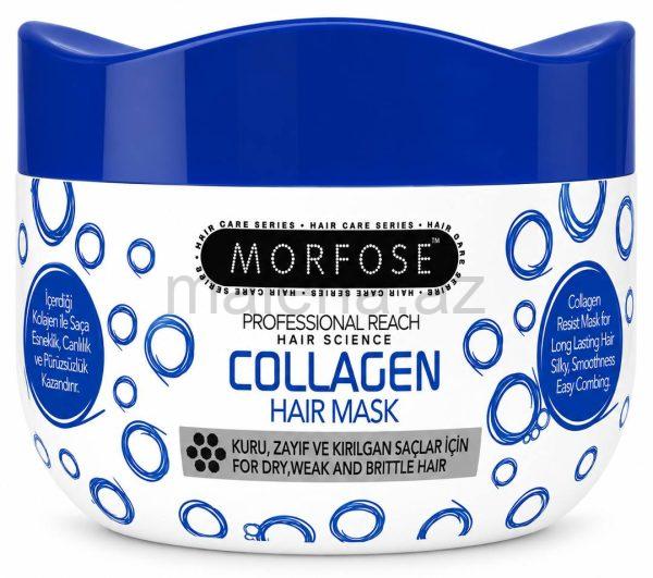 MORFOSE Professional Reach Hair Science Collagen Hair Mask, Kuru, zəif və qırılan saçlar üçün, Saç maskası, 500ml