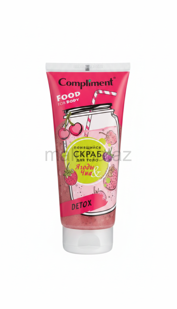 Köpüklənən bədən skrabı Compliment FOOD FOR BODY, Chia Berries & DETOX