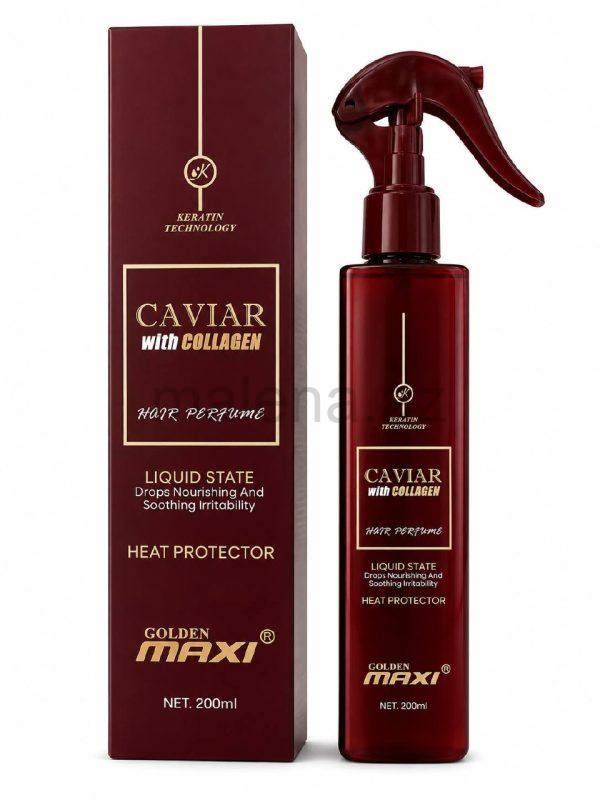 GOLDEN MAXI CAVIAR with COLLAGEN HAIR PERFUME, KERATIN TECHNOLOGY, Qidalandırıcı, Sakitləşdirici və İstilikdən qoruyucu Saç üçün ətir, 200 ml