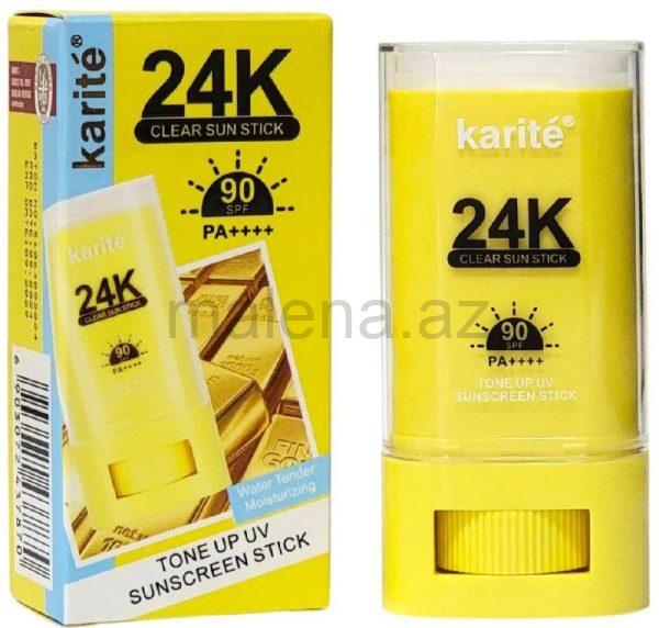 KariTé 24K CLEAR SUN STICK, SPF 90 PA++++ Günəşdən qoruyucu, Ton bərabərləşdirici, Nəmləndirici