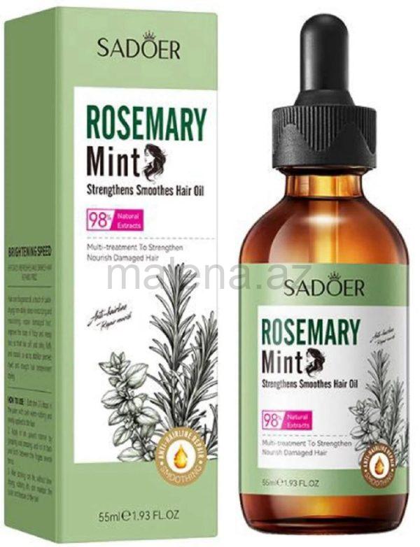 SADOER ROSEMARY MINT Saç yağı, Saçları gücləndirir, hamarlaşdırır, 55 ml