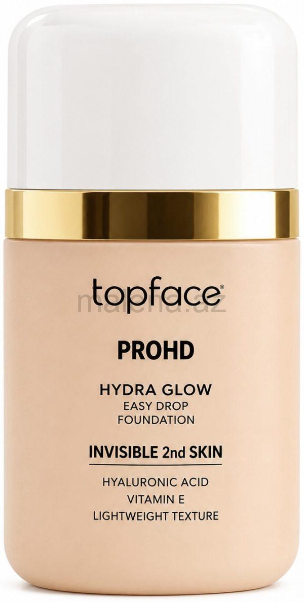 Tonal Krem Topface PROHD Hydra Glow Easy Drop Foundation, Parıltı verən, nəmləndirici, yüngül teksturalı, 30g