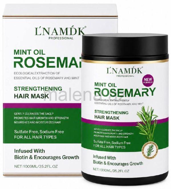 Saç maskası L'NAMDK PROFESSIONAL Mint Oil Rosemary, Möhkəmləndirici, Biotinli, 1000 ml